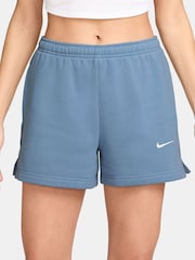 Nike Work Blue Studio Fleece Mid Rise Shorts - Image 1 of 4