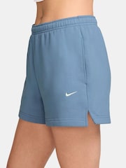 Nike Work Blue Studio Fleece Mid Rise Shorts - Image 3 of 4