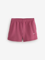 Nike Pink Smoke Studio Fleece Mid Rise Shorts - Image 1 of 1