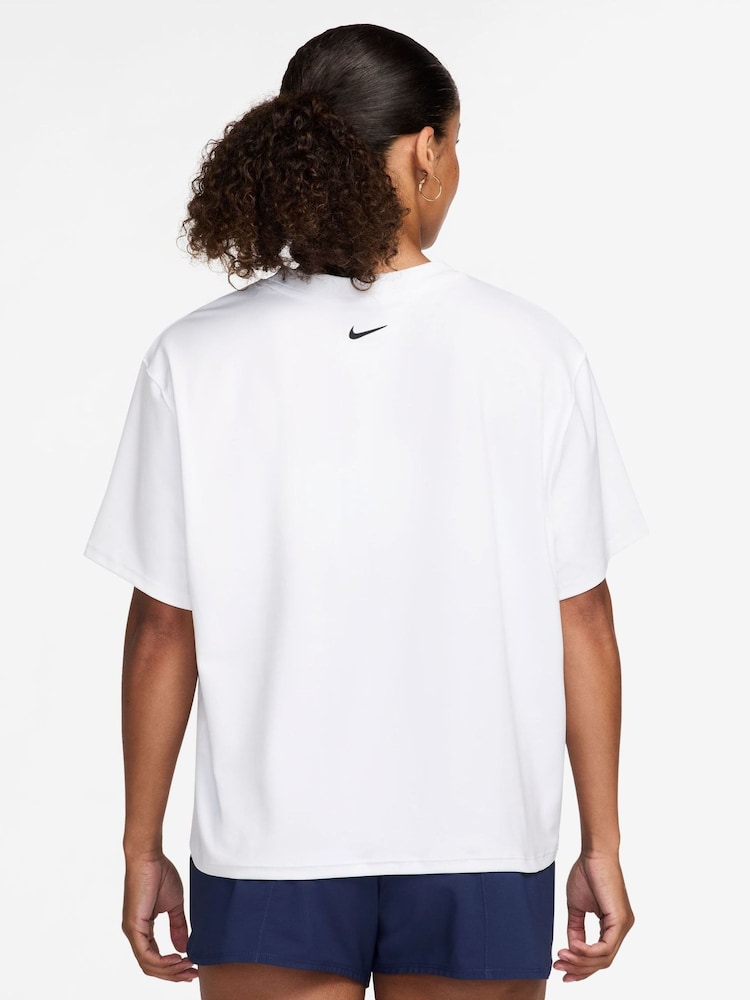 Nike White Pro Dri-FIT Loose Short-Sleeve Top - Image 2 of 3