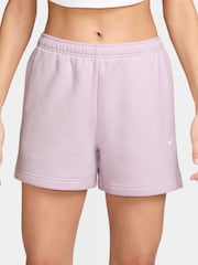 Nike Bleached Lilac Studio Fleece Mid Rise Shorts - Image 1 of 4