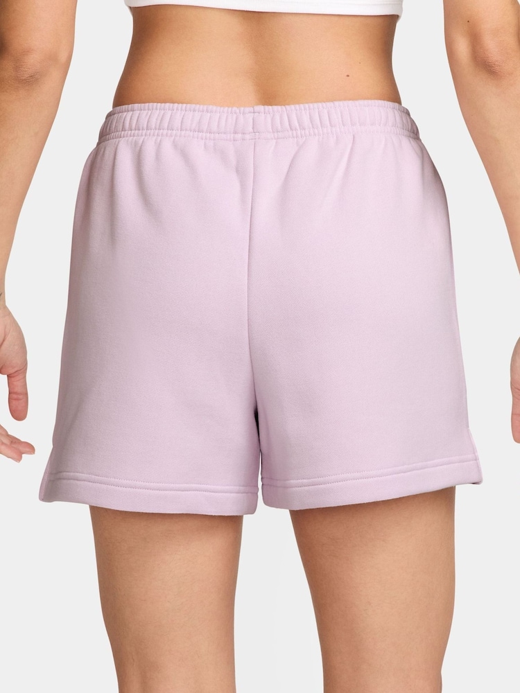Nike Bleached Lilac Studio Fleece Mid Rise Shorts - Image 2 of 4 Nike Bleached Lilac Studio Fleece Mid Rise Shorts - Image 2 of 4