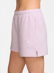 Nike Bleached Lilac Studio Fleece Mid Rise Shorts - Image 3 of 4
