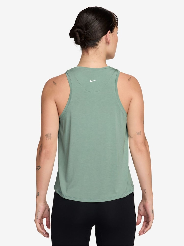 Nike Steam Green Zenvy Dropped Hem Dri-FIT Vest Top - Image 2 of 3
