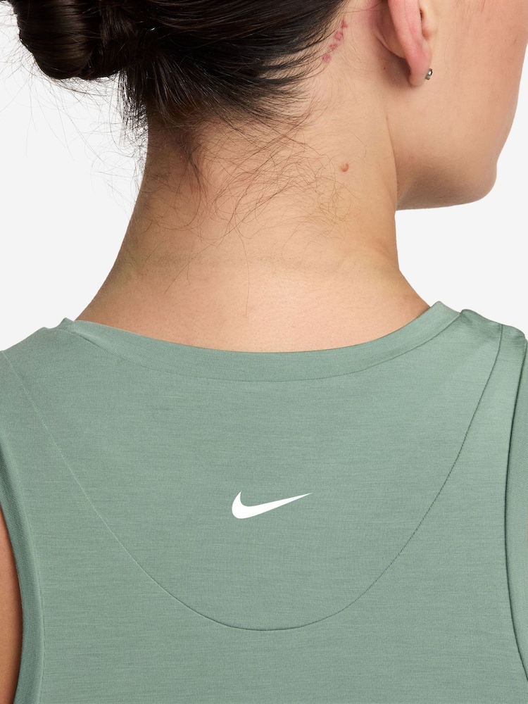 Nike Steam Green Zenvy Dropped Hem Dri-FIT Vest Top - Image 3 of 3