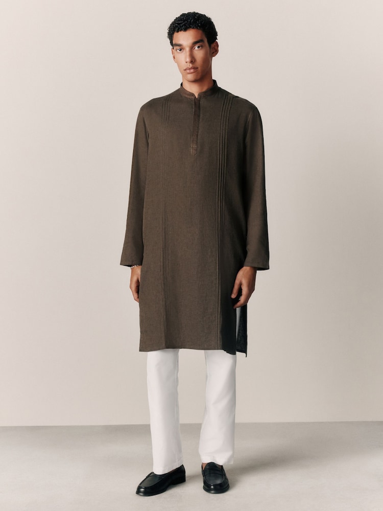Brown Kurta Shirt - Image 2 of 8