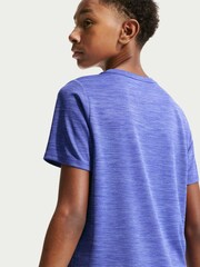 Lapis Blue - Nike Miler Dri-FIT trumpomis rankovėmis marškinėliai - 5 paveikslėlis iš 5