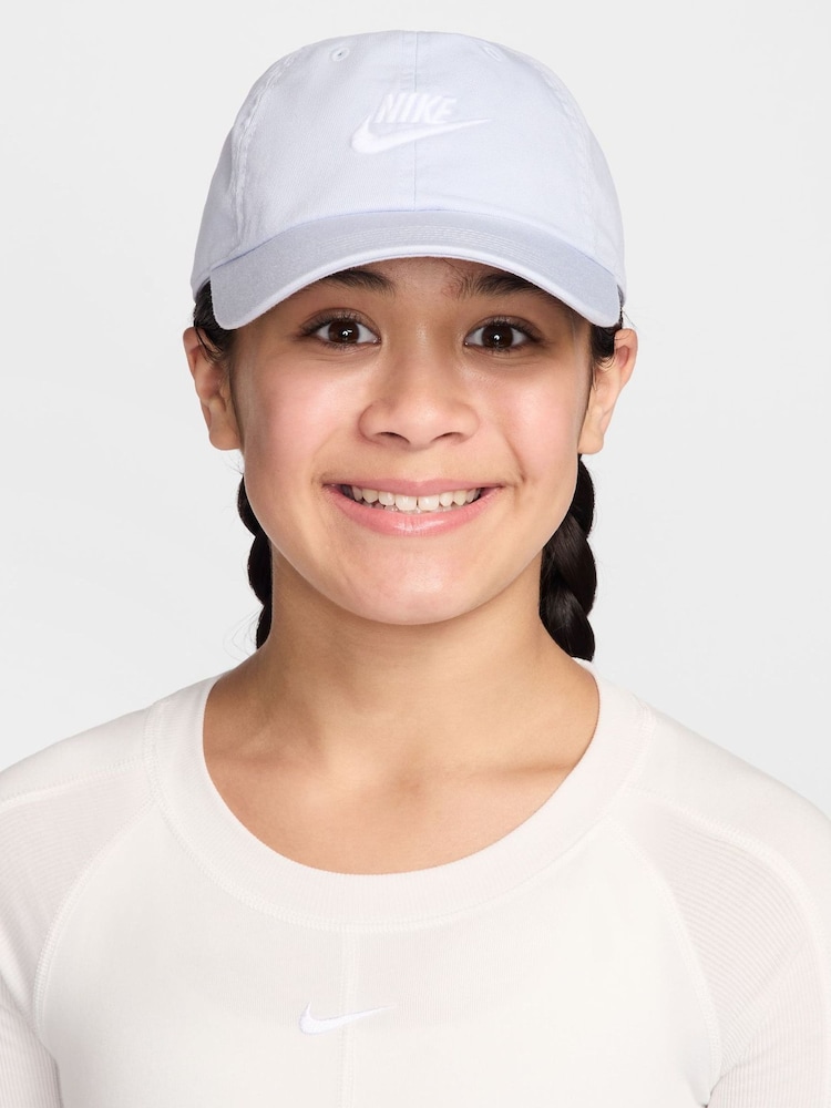Nike White Club Kids' Unstructured Futura Wash Cap - Image 1 of 6 Nike White Club Kids' Unstructured Futura Wash Cap - Image 1 of 6