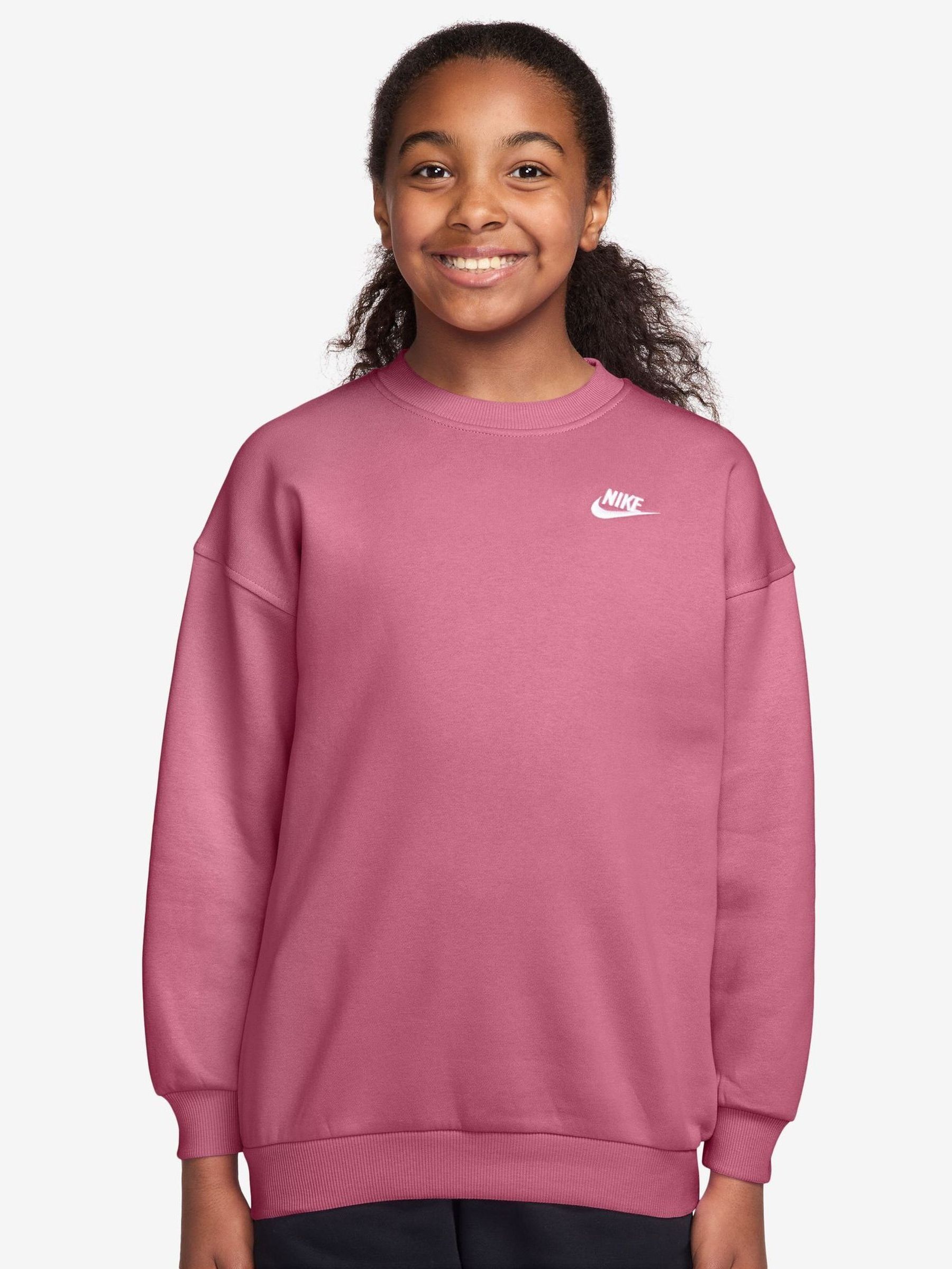 nike club sweatshirt pink