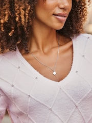 Sosandar Pink Pointelle Diamente Embellished Jumper - Image 4 of 5