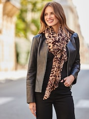 Sosandar Natural Animal Print Scarf - Image 2 of 3