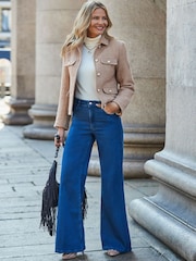 Sosandar Natural Boucle Jacket With Gold Buttons - Image 2 of 5