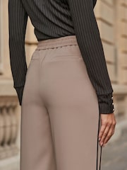 Sosandar Natural Side Stripe Wide Leg Trousers - Image 3 of 5