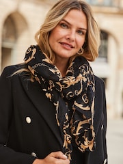 Sosandar Black Chain Print Scarf - Image 3 of 3