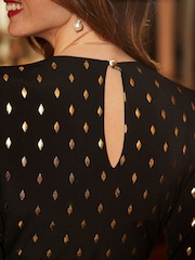 Sosandar Black Metallic Fleck Jumpsuit - Image 4 of 5