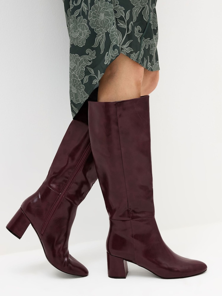 Long Tall Sally Red Knee Block Boots - Image 1 of 5