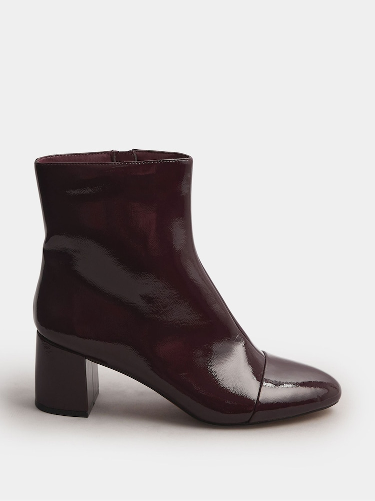 Long Tall Sally Red Block Boots Patent - Image 2 of 5