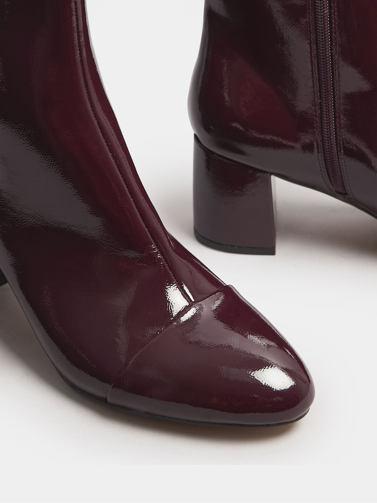 Long Tall Sally Red Block Boots Patent - Image 5 of 5