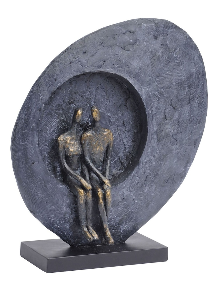 Libra Interiors Bronze Abstract Couple Sculpture - Image 2 of 2 Libra Interiors Bronze Abstract Couple Sculpture - Image 2 of 2