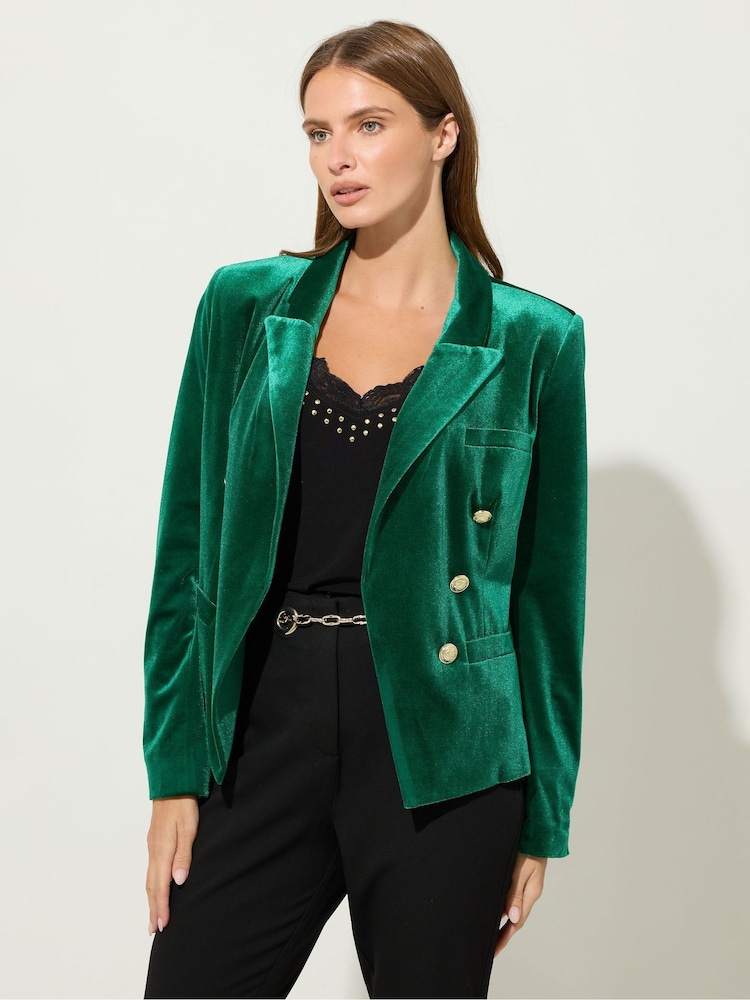 Star by Julien MacDonald Green Velvet Blazer - Image 1 of 5 Star by Julien MacDonald Green Velvet Blazer - Image 1 of 5