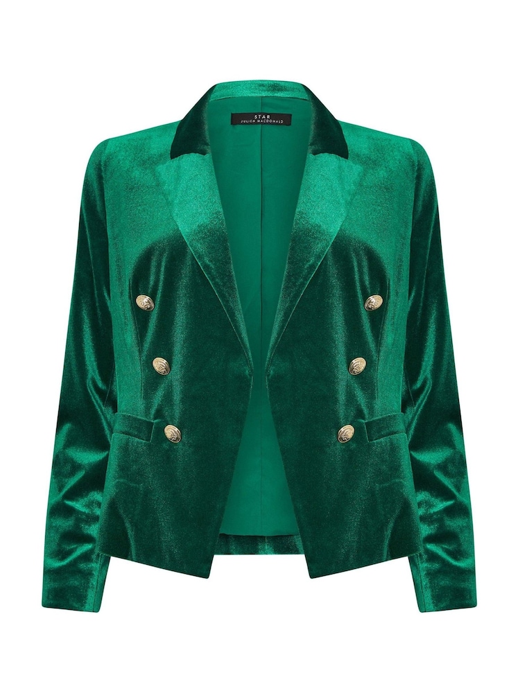Star by Julien MacDonald Green Velvet Blazer - Image 5 of 5 Star by Julien MacDonald Green Velvet Blazer - Image 5 of 5