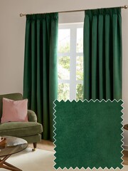 Furn The Ultimate Velvet 100% Blackout Pencil Pleat Curtains - صورة 1 من 7