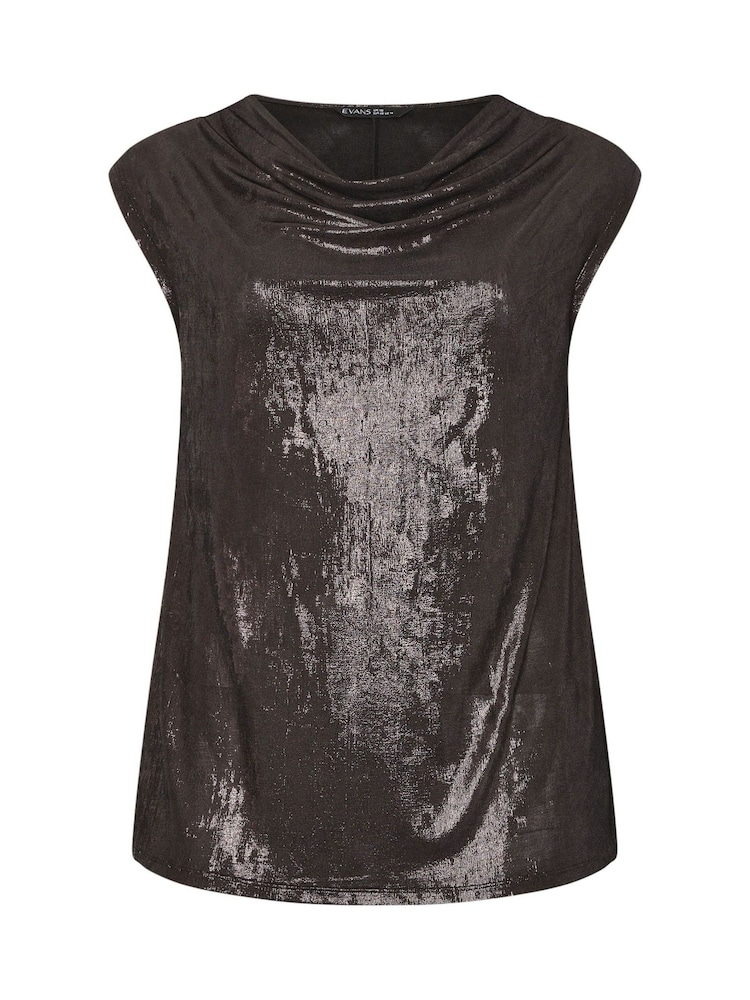 Evans Black Evans Cowl Neck Top - Image 5 of 5 Evans Black Evans Cowl Neck Top - Image 5 of 5