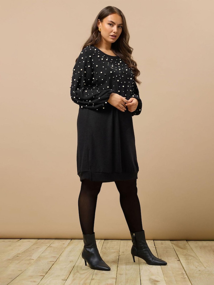 Evans Pearl Trim Dress - Image 1 of 5 Evans Pearl Trim Dress - Image 1 of 5
