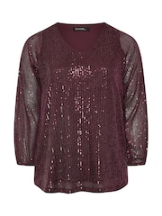 Evans Balloon Sleeve Sequin Top - Image 5 of 5
