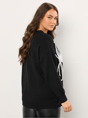 Evans Flower Applique Black Jumper - Image 3 of 5