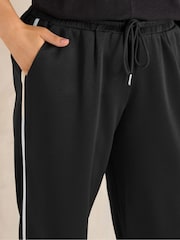 Evans Black Side Piping Wide Leg Trousers - Image 4 of 5