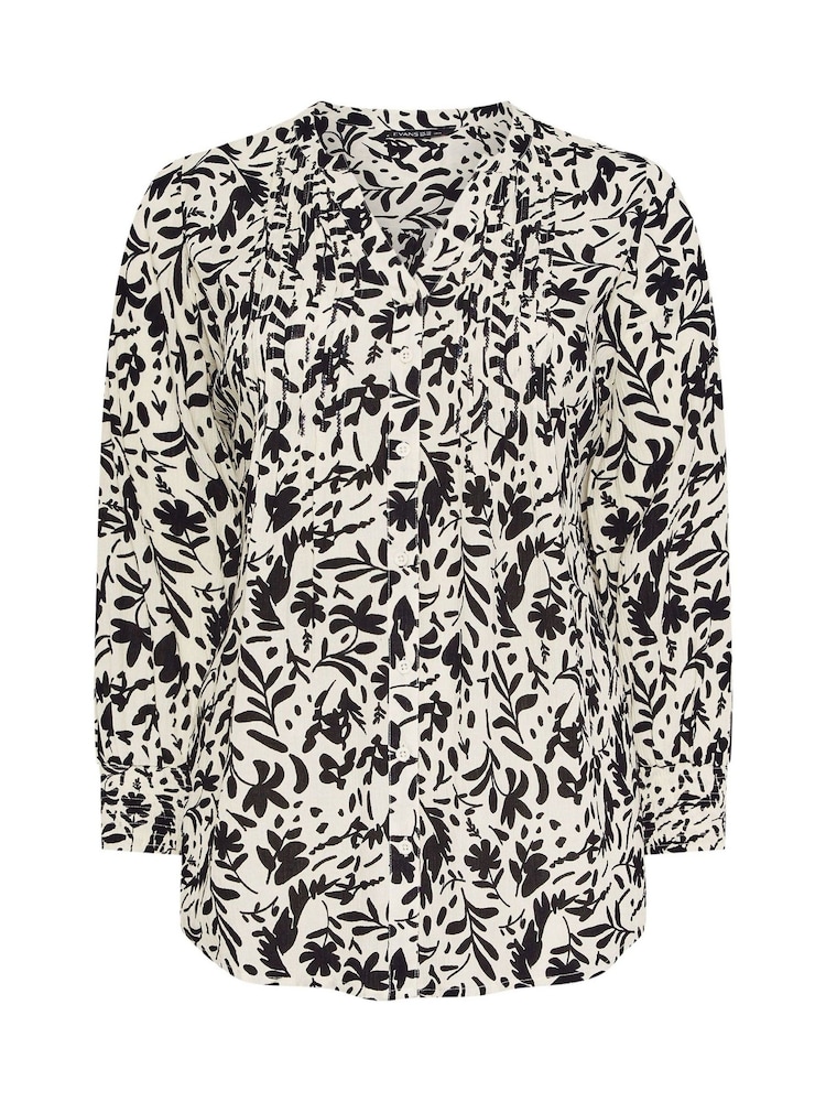 Evans Natural Shirred Cuff Pintuck Shirt - Image 5 of 5 Evans Natural Shirred Cuff Pintuck Shirt - Image 5 of 5