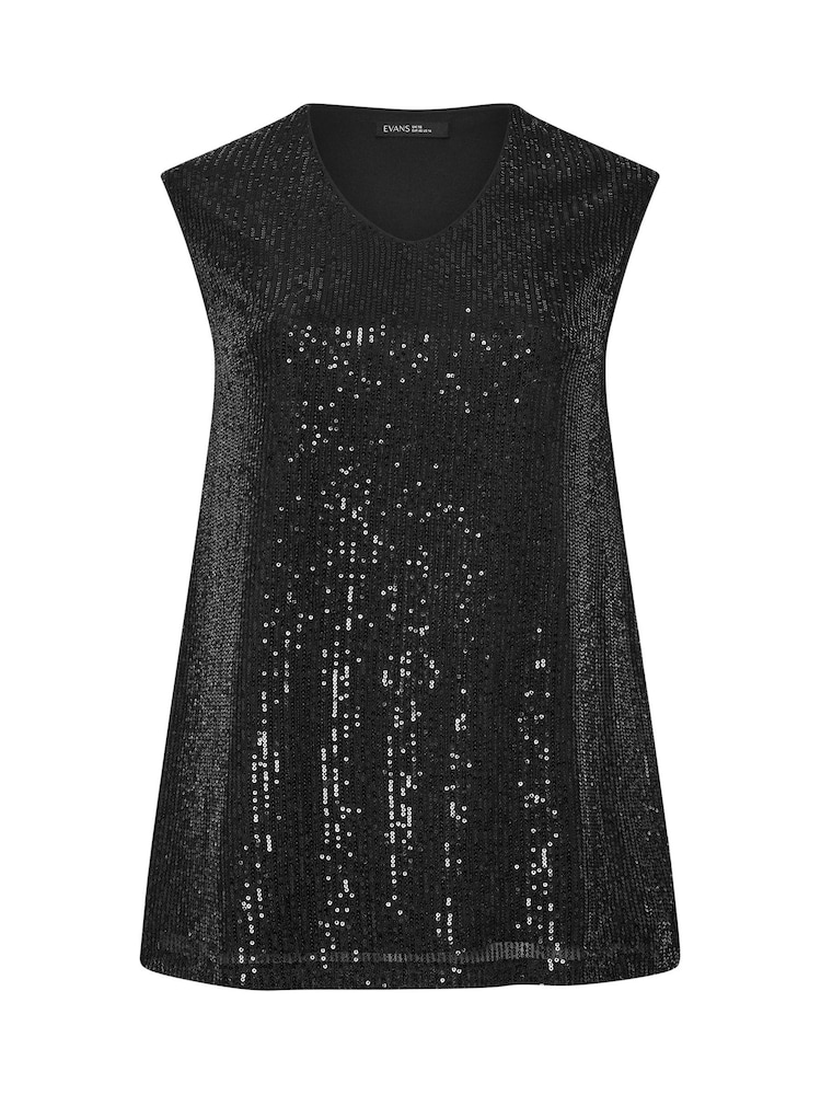 black sequin vest dress Selene Black Sequin Vest  Rose & Nancy