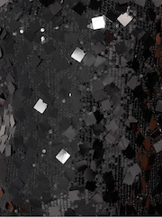 Yours Curve Black London Square Neck Sequin Slip Dress - Image 4 of 5