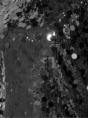 Yours Curve Black London Sequin T-Shirt Dress - Image 4 of 5