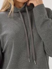 Long Tall Sally Grey Marl Waffle Cowl Neck Lounge Top - Image 4 of 5
