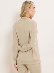 Long Tall Sally Natural Marl Half Zip Lounge Top - Image 3 of 5