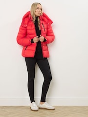 Long Tall Sally Red Padded Belted Coat - Image 4 of 5