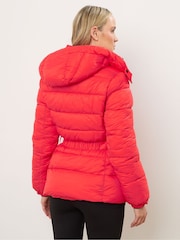 Long Tall Sally Red Padded Belted Coat - Image 5 of 5