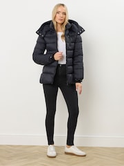 Long Tall Sally Black Padded Belted Coat - Image 3 of 6