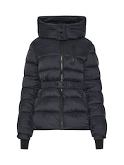 Long Tall Sally Black Padded Belted Coat - Image 6 of 6