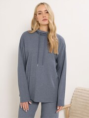 Long Tall Sally Blue Marl Waffle Cowl Neck Lounge Top - Image 1 of 5