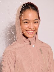 Lipsy Pink Shower Resistant Lightweight Ruched Raincoat (5-14yrs) - Image 2 of 5