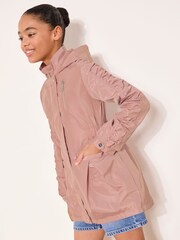 Lipsy Pink Shower Resistant Lightweight Ruched Raincoat (5-14yrs) - Image 5 of 5