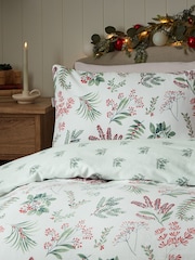 Vantona Natural Festive Sprig Brushed Cotton Quilt Cover Set - Image 2 of 3
