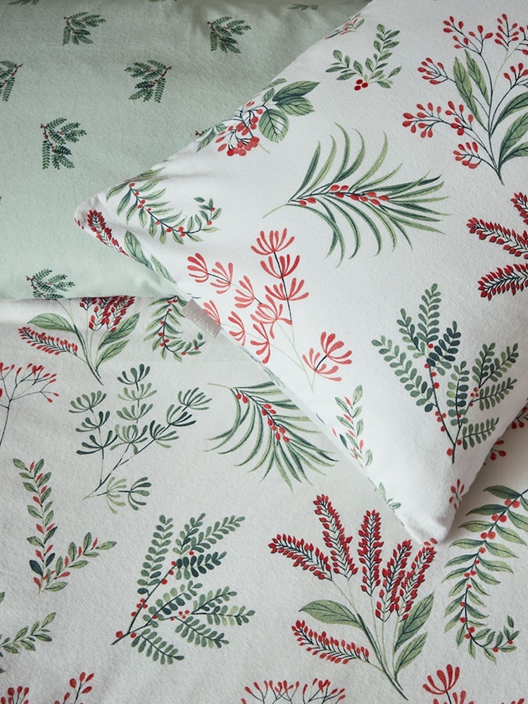Vantona Natural Festive Sprig Brushed Cotton Quilt Cover Set - Image 3 of 3