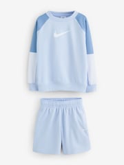 Nike Hydrogen Blue Crew and Shorts Tracksuit - Image 8 of 11