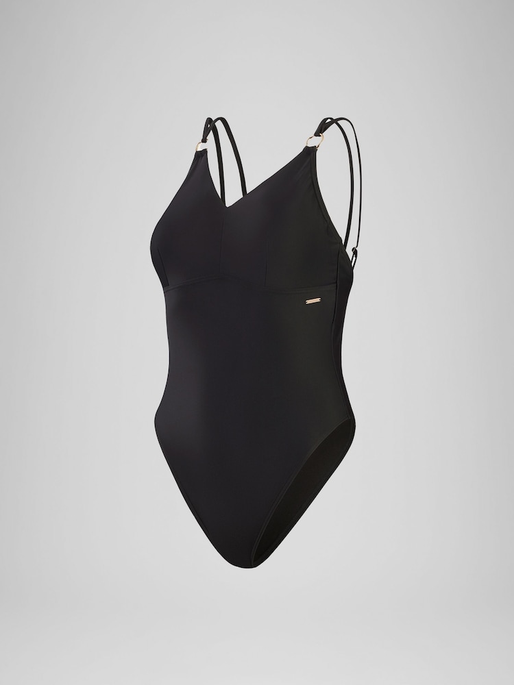 Speedo Black Womens Shaping Strappy Swimsuit - Image 1 of 4
