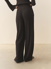 Nothing Ordinary Black Soft Touch Crinkle Jersey Wide Leg Trousers - Image 2 of 2