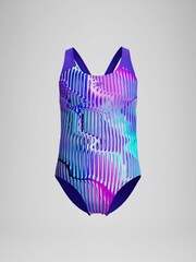 Speedo Blue Girls Digital Allover Splashback Swimsuit - Image 1 of 3